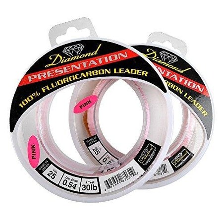 Momoi Diamond Presentation Fluorocarbon Leader Material 20Lb 100Yd Pink 87121